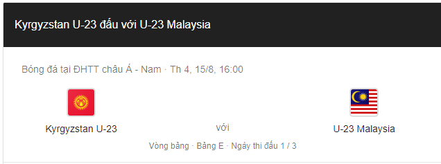 Soi kèo U23 Malaysia vs U23 Kyrgyzstan, 16h00 ngày 10/8